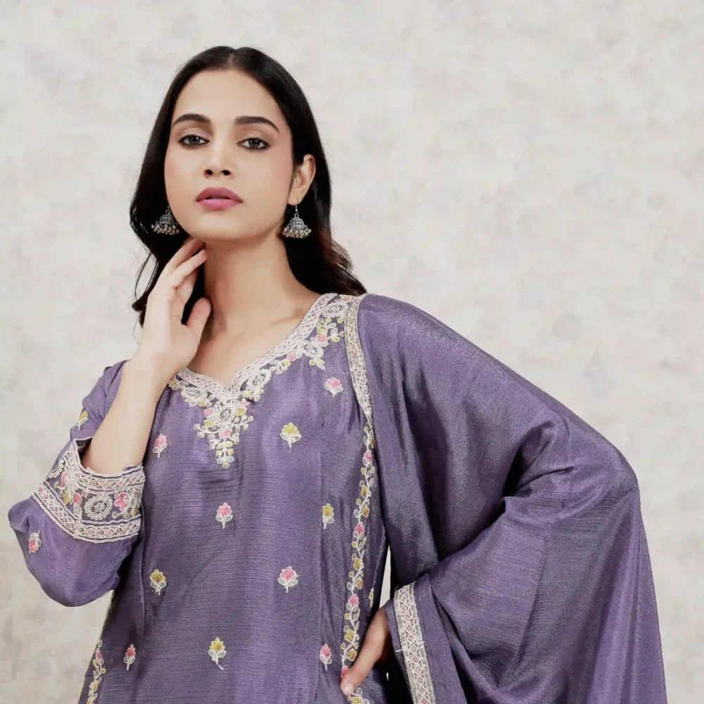 Chinon Silk Lehenga Choli Set - Image 4