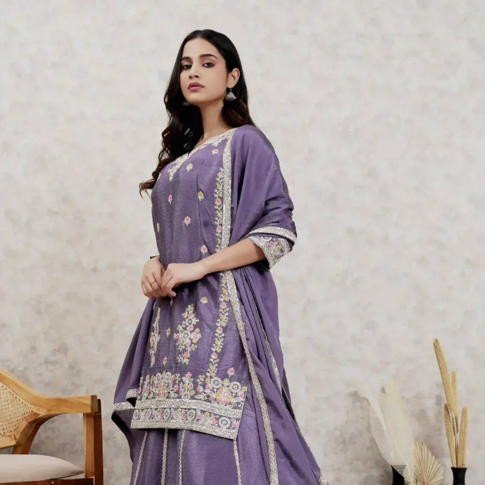 Chinon Silk Lehenga Choli Set - Image 2